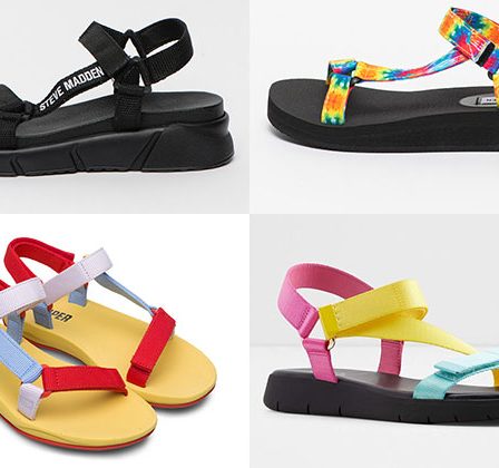 Modele de Sandale de Dama Online cu barete cu arici si inchidere Velcro