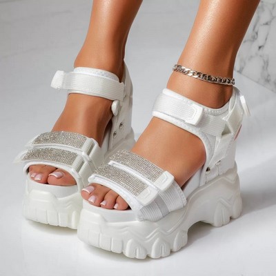 Modele de Sandale de Dama Online cu barete cu arici si inchidere Velcro