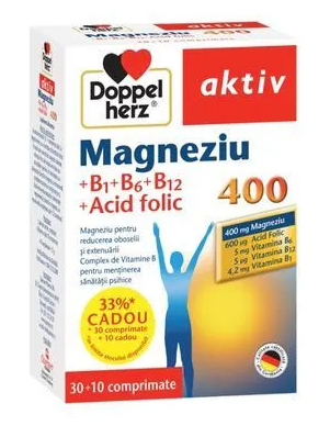 Magneziu 400 + B1 + B6 + B12 + Acid Folic