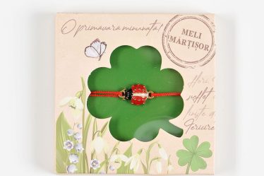 Bratara martisor cu buburuza rosie