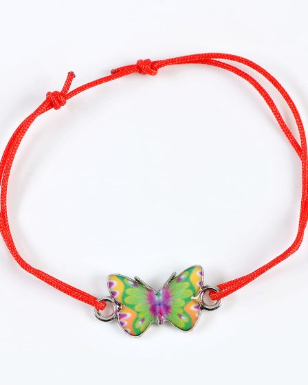 Bratara martisor cu fluture multicolor