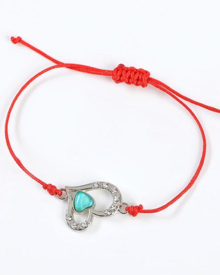 Bratara martisor cu inima argintie