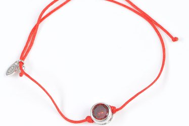 Bratara martisor cu piatra rosie