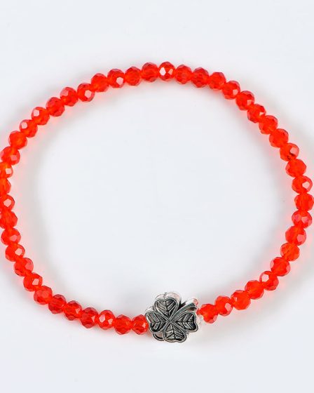Bratara martisor cu trifoi argintiu