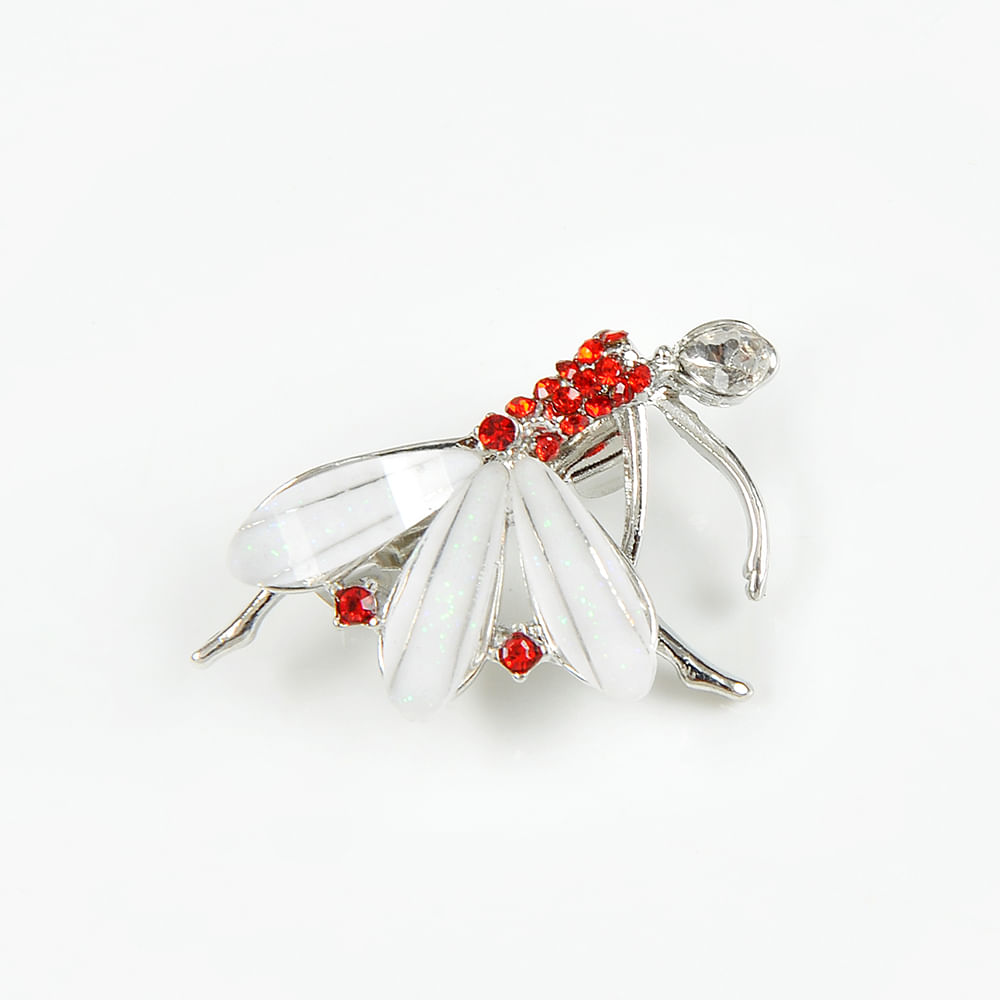 Brosa martisor balerina cu fusta alba