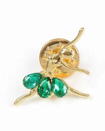 Brosa martisor balerina cu fusta verde