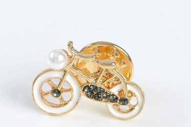 Brosa martisor bicicleta alba