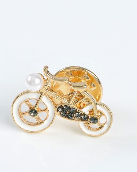 Brosa martisor bicicleta alba