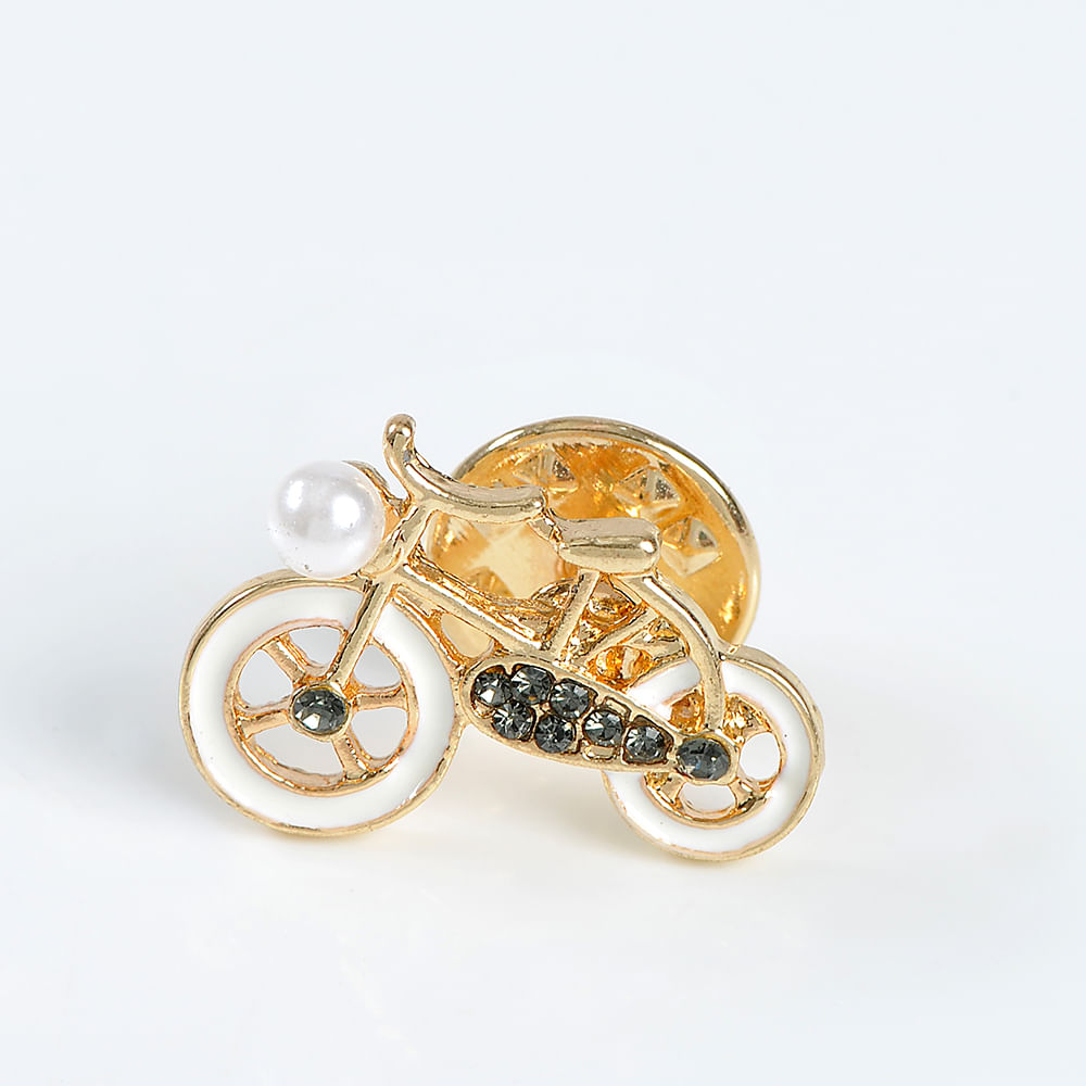 Brosa martisor bicicleta alba