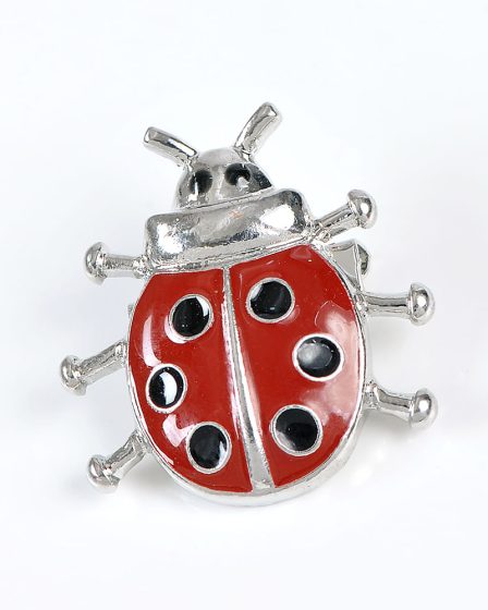 Brosa martisor buburuza argintie
