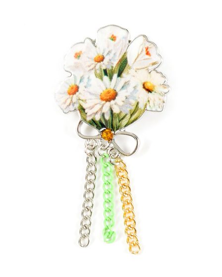 Brosa martisor buchet cu flori albe