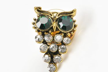 Brosa martisor bufnita cu pietre acrilice