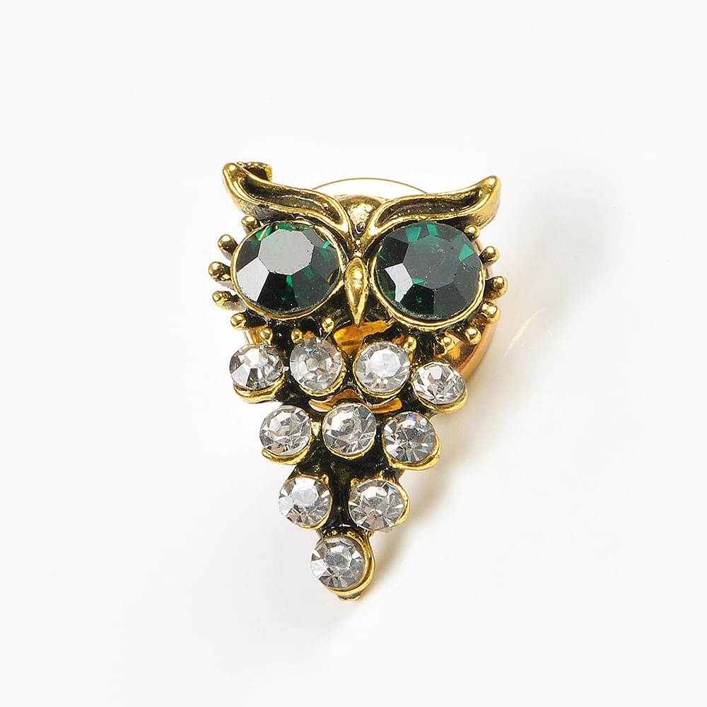 Brosa martisor bufnita cu pietre acrilice