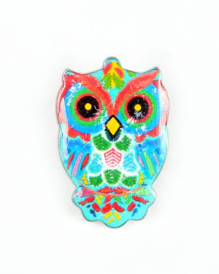 Brosa martisor bufnita multicolora
