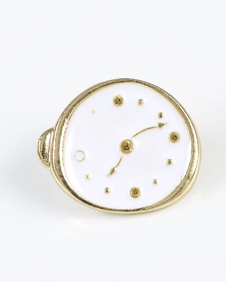 Brosa martisor ceas alb