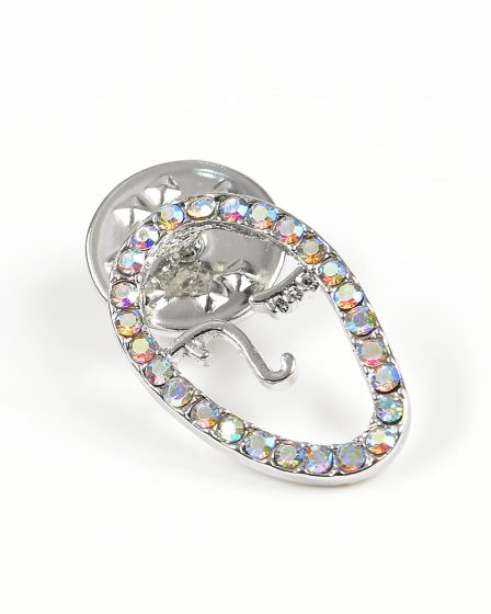 Brosa martisor chip cu pietre multicolore