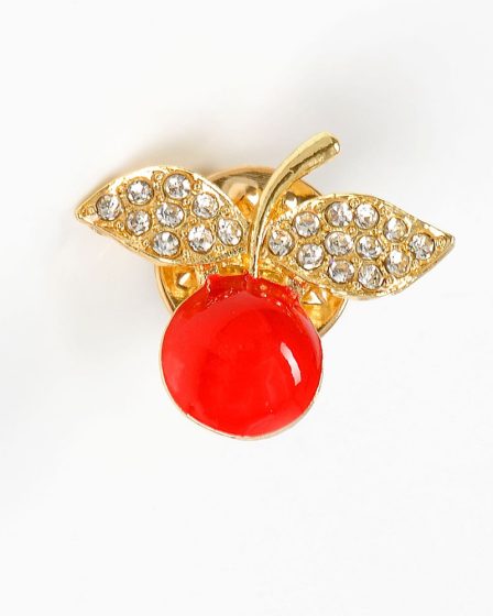 Brosa martisor cireasa cu pietre albe