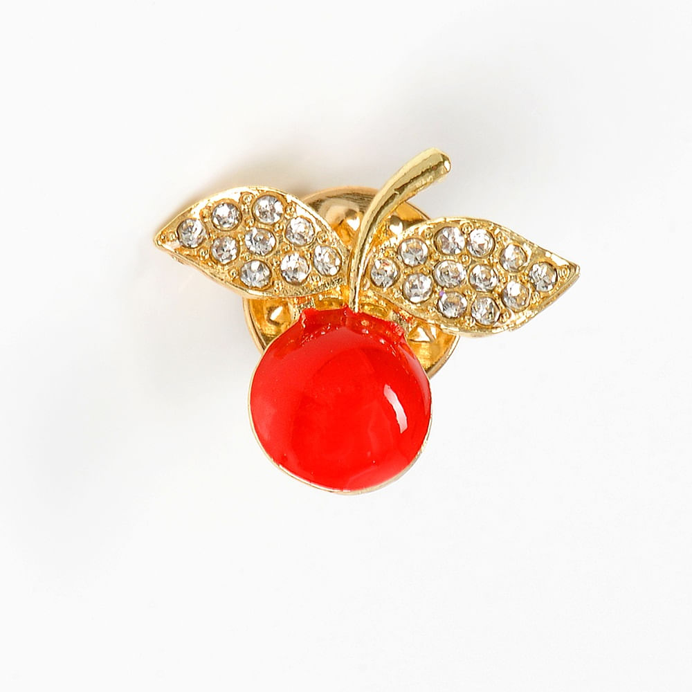 Brosa martisor cireasa cu pietre albe