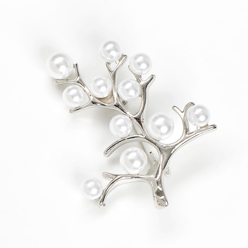 Brosa martisor copac cu perle albe