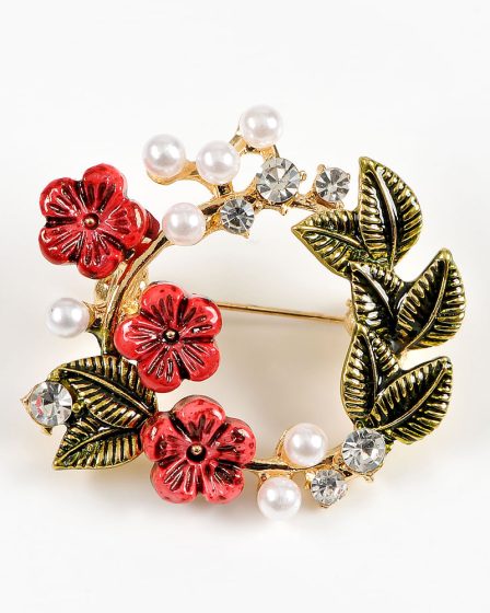 Brosa martisor coronita cu flori
