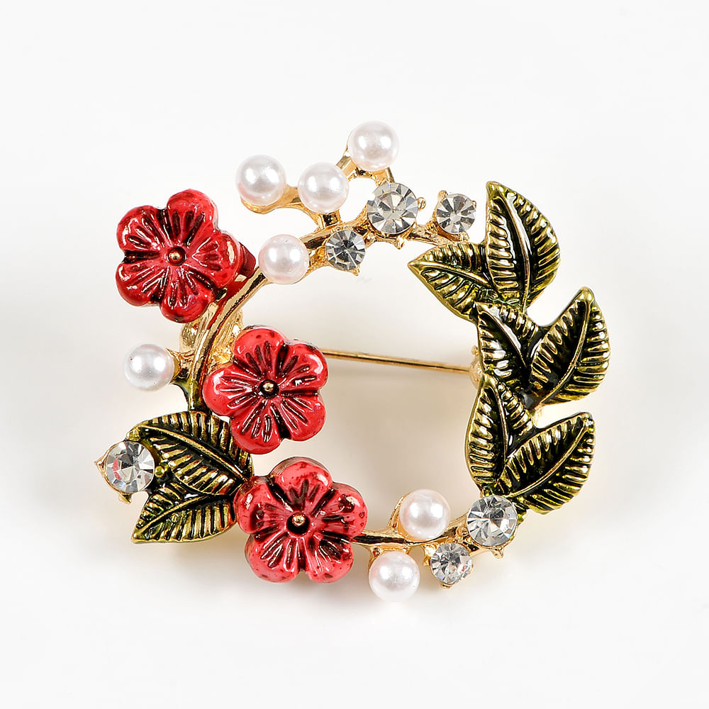 Brosa martisor coronita cu flori