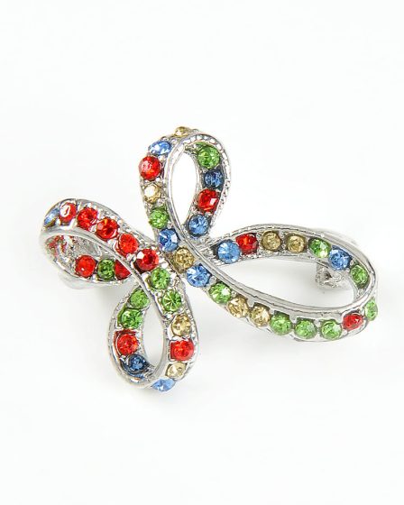 Brosa martisor cu pietre multicolore