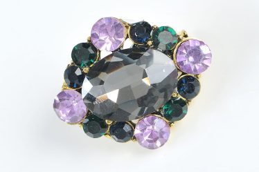 Brosa martisor cu pietre roz si verzi