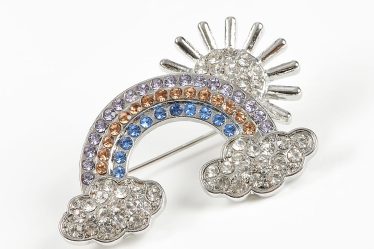 Brosa martisor curcubeu cu pietre multicolore