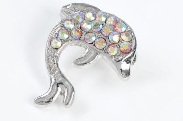 Brosa martisor delfin argintiu