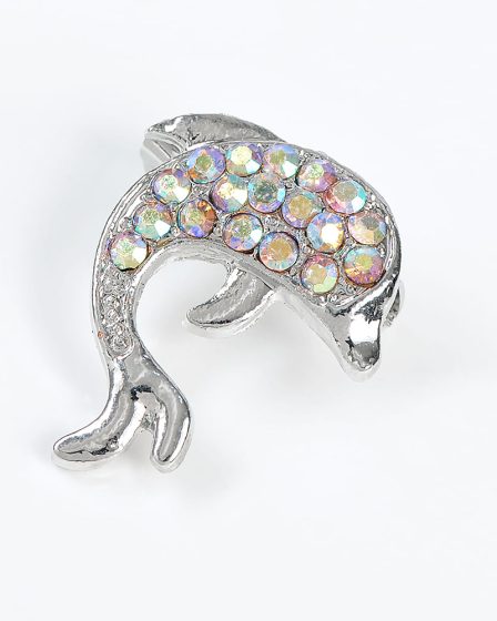 Brosa martisor delfin argintiu