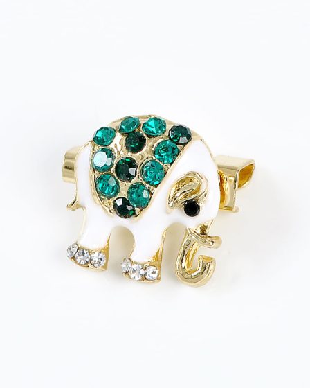 Brosa martisor elefant alb