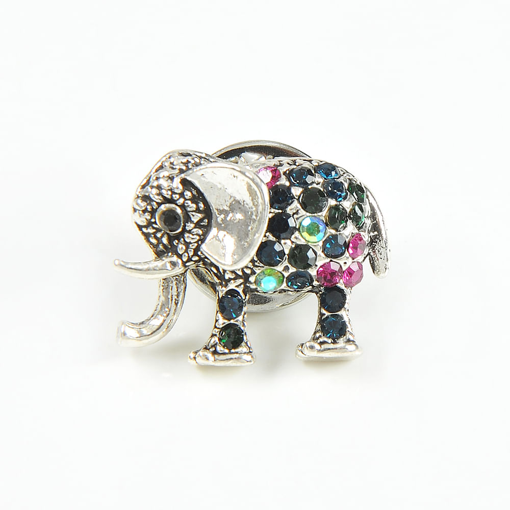 Brosa martisor elefant cu pietre multicolore