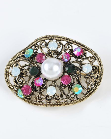 Brosa martisor eleganta cu pietre multicolore