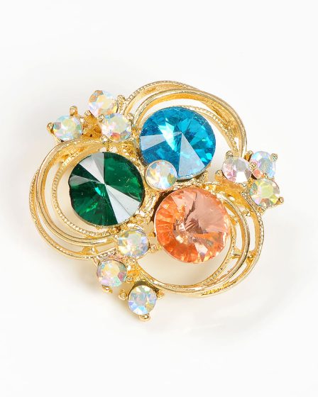 Brosa martisor eleganta cu pietre multicolore