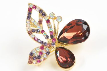 Brosa martisor eleganta fluture cu pietre mov