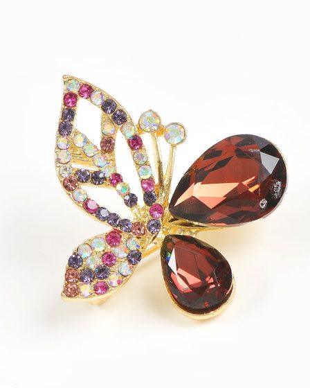 Brosa martisor eleganta fluture cu pietre mov