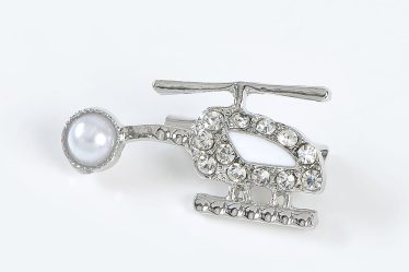 Brosa martisor elicopter argintiu