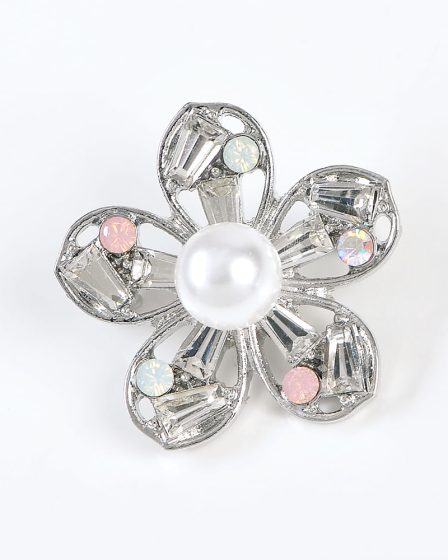 Brosa martisor floare argintie cu  5 petale