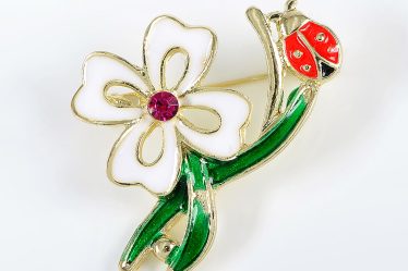 Brosa martisor floare cu buburuza