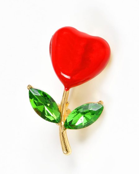 Brosa martisor floare cu inima