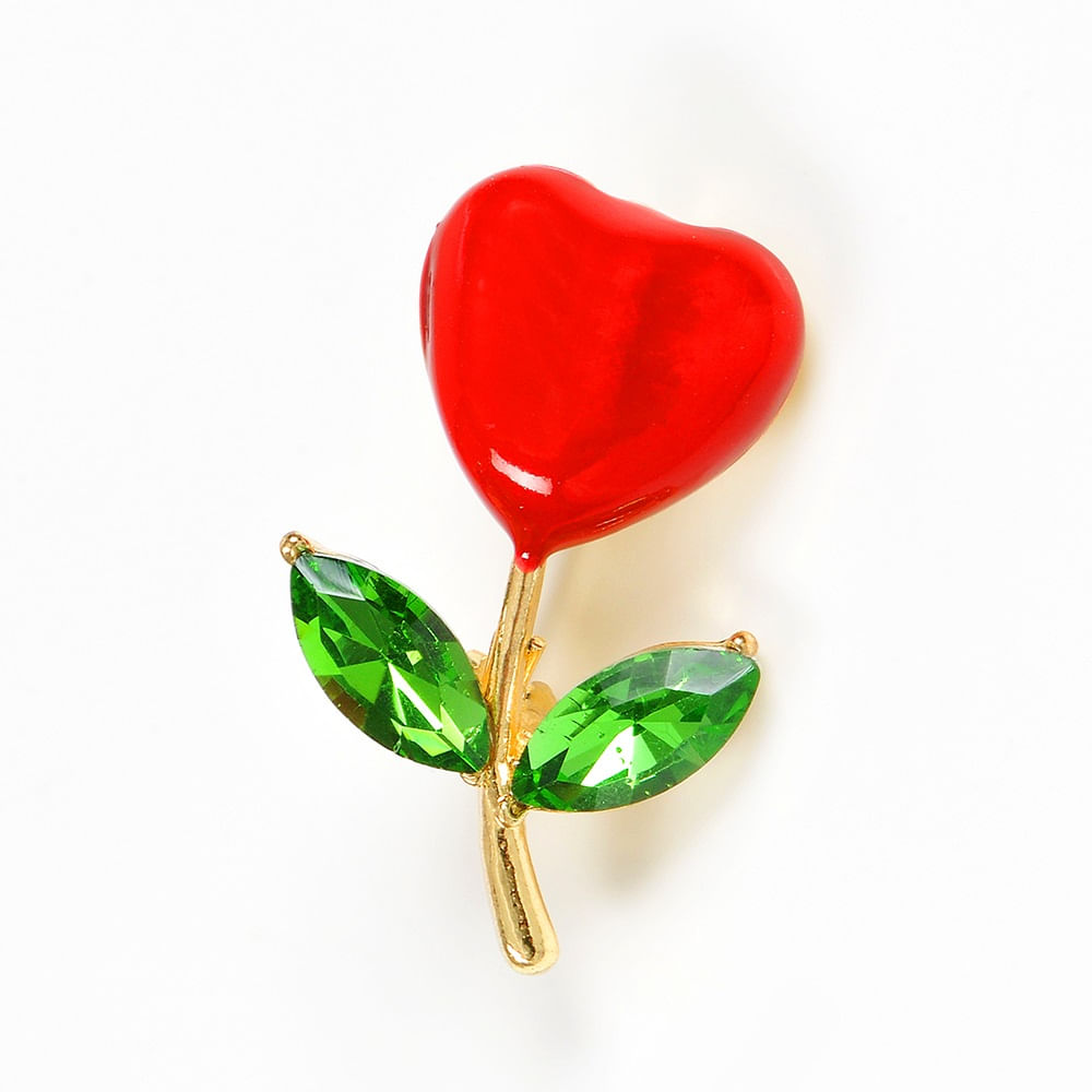 Brosa martisor floare cu inima