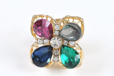 Brosa martisor floare cu pietre colorate