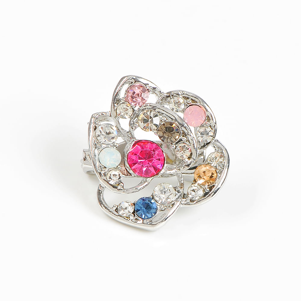 Brosa martisor floare cu pietre colorate