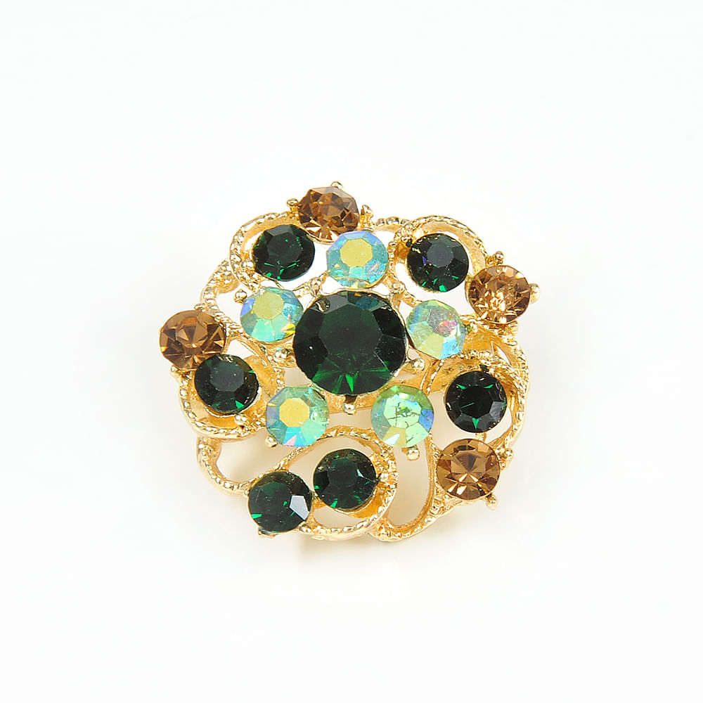 Brosa martisor floare cu pietre multicolore