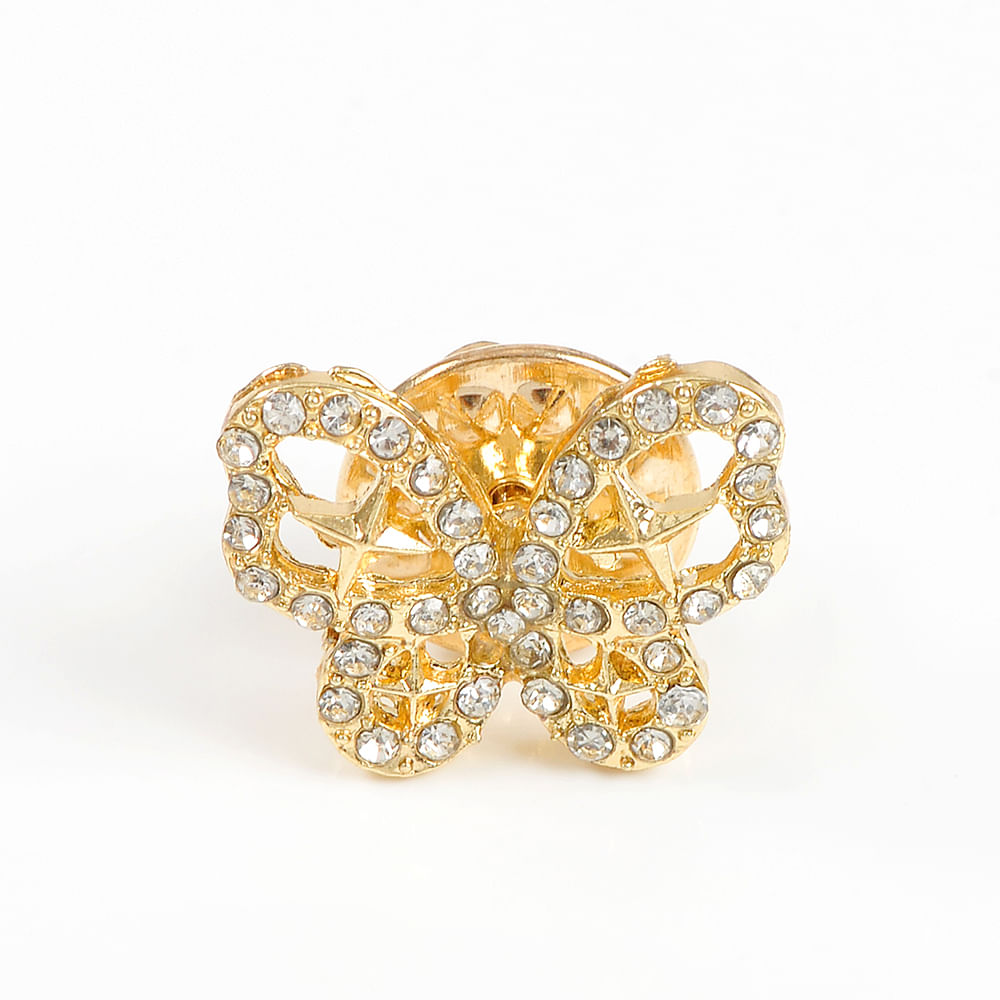 Brosa martisor fluturas auriu cu pietre acrilice