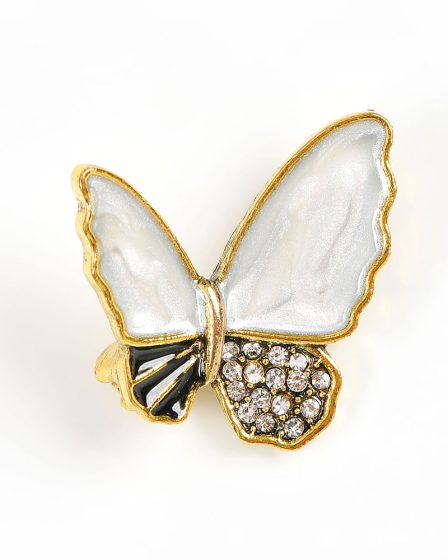 Brosa martisor fluture cu aripi albe