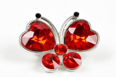 Brosa martisor fluture cu aripi rosii