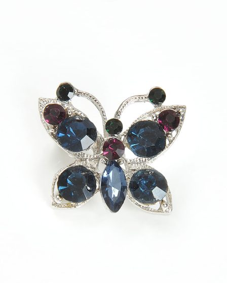 Brosa martisor fluture cu pietre bleumarin
