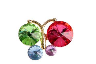 Brosa martisor fluture cu pietre multicolore