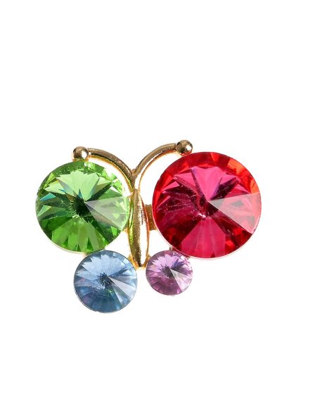 Brosa martisor fluture cu pietre multicolore